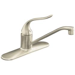 Kohler K-15171-F-BN Vibrant Brushed Nickel Coralais Single-Control Kitchen Sink Faucet With 8-1/2" Spout And Lever Handle