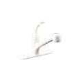 Kohler K-15160-L-0 White Coralais Single-Control Pullout Spray Kitchen Sink Faucet With Color-Matched Sprayhead And Loop Handle