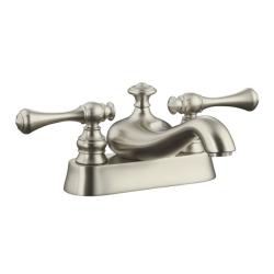 Kohler K-16100-4A-BN Vibrant Brushed Nickel Revival Centerset Lavatory Faucet With Traditional Lever Handles