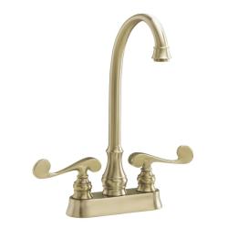 Kohler K-16112-4-BV Vibrant Brushed Bronze Revival Entertainment Sink Faucet With Scroll Lever Handles