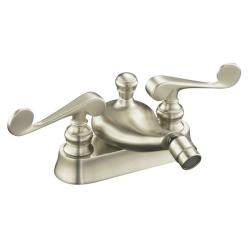 Kohler K-16131-4-BN Vibrant Brushed Nickel Revival Centerset Bidet Faucet With Scroll Lever Handles
