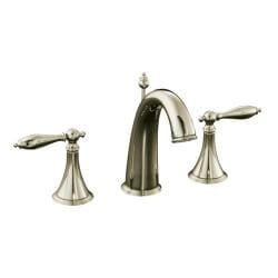 Kohler K-310-4M-SN Vibrant Polished Nickel Finial Traditional Widespread Lavatory Faucet With Lever Handles