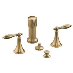 Kohler K-316-4M-BV Vibrant Brushed Bronze Finial Traditional Bidet Faucet With Lever Handles