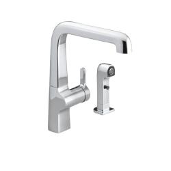 Kohler K-6334-CP Polished Chrome Evoke Single Control Kitchen Sink Faucet With Sidespray