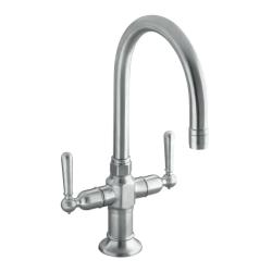 Kohler K-7342-4-BS Brushed Stainless Hirise Stainless Two Handle Bar Sink Faucet