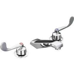 Kohler K-7443-5A-CP Polished Chrome Triton Widespread Lavatory Faucet With Wristblade Lever Handles, Less Drain