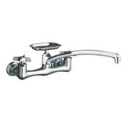 Kohler K-7856-3-BN Vibrant Brushed Nickel Clearwater Sink Supply Faucet With 12" Spout Reach And Cross Handles
