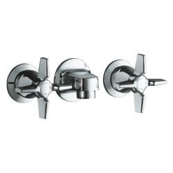 Kohler K-8046-3A-CP Polished Chrome Triton Shelf-Back Lavatory Faucet With Grid Drain And Cross Handles