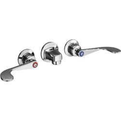 Kohler K-8046-5A-CP Polished Chrome Triton Shelf-Back Lavatory Faucet With Grid Drain And Wristblade Lever Handles