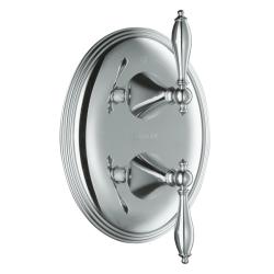 Kohler K-T10302-4M-BV Vibrant Brushed Bronze Finial Traditional Stacked Valve Trim With Lever Handles, Valve Not Included