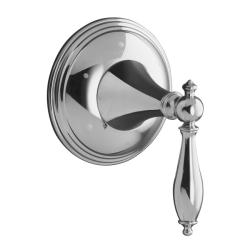 Kohler K-T10304-4M-CP Polished Chrome Finial Traditional Transfer Valve Trim With Lever Handle, Valve Not Included