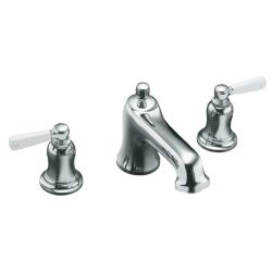 Kohler K-T10585-4P-BV Vibrant Brushed Bronze Bancroft Bath- Or Deck-Mount High-Flow Bath Faucet Trim With White Ceramic Lever Ha