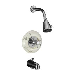 Kohler K-T130-3D-CP Polished Chrome Antique Rite-Temp Pressure-Balancing Bath And Shower Faucet Trim, Valve Not Included