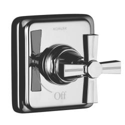 Kohler K-T13174-3B-CP Polished Chrome Pinstripe Volume Control Trim, Cross Handle, Valve Not Included