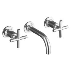 Kohler K-T14412-3-CP Polished Chrome Purist Two-Handle Wall-Mount Lavatory Faucet Trim With 6", 90-Degree Angle Spout And Cross