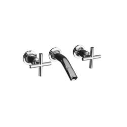 Kohler K-T14419-3-CP Polished Chrome Purist Laminar Wall-Mount Lavatory Faucet Trim With Cross Handles, Valve Not Included