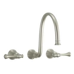 Kohler K-T16107-4A-BN Vibrant Brushed Nickel Revival Wall-Mount Lavatory Faucet Trim, Valve Not Included