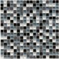 SomerTile 12x12-in Reflections Mini 5/8-in Charcoal Glass/Stone Mosaic Tile (Pack of 10)