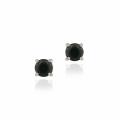 Glitzy Rocks Sterling Silver Black Sapphire Stud Earrings