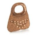 Hand-embroidered Fabric Gold Handbag (India)