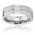 Men's Titanium Cubic Zirconia Flat Ring