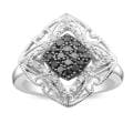 Sterling Silver 1/4ct TDW Black and White Diamond Ring (G-H, I3)