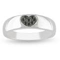 Sterling Silver Black Diamond Heart Ring