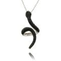 Sterling Silver Black Diamond Accent Snake Necklace