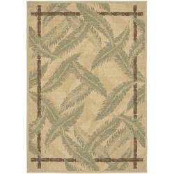Picnic Tan Border Rug (3'6 x 5'6)