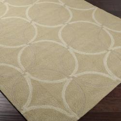 Hand-hooked Bliss Outdoor Sage Rug (8' x 10')