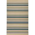 Hand-hooked Bliss Pale Yellow Striped Rug (5' x 8')