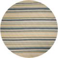 Hand-hooked Bliss Pale Yellow Striped Rug (8' Round)