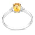 10k White Gold Citrine Diamond Accent Ring
