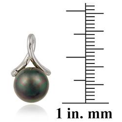 Sterling Silver Cubic Zirconia and Faux Peacock Pearl Earrings