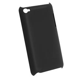 Black Rubber Case/ Mirror Screen Protector for Apple iPod Touch 4