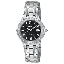 Seiko Women's 'Le Grand' Stainless Steel Quartz Diamond Watch