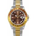Pre-owned Rolex Men's GMT Master II Two-tone Brown Dial Watch