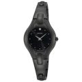 Seiko Women's 'Diamond' Black Ion Plated Steel Quartz Watch