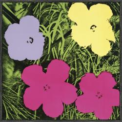Andy Warhol 'Flowers, 1970 (1 purple, 1 yellow, 2 pink)' Art Block
