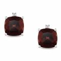 Sterling Silver Garnet and Diamond Accent Earrings