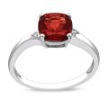 10K White Gold Garnet and Diamond Accent Ring (G-H, I2-I3)