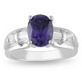 14k White Gold Created Alexandrite and 1/2ct TDW Diamond Ring (G-H, SI1-SI2)