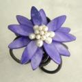 Cotton Mother of Pearl and Pearl Purple Flower Cuff (5-10 mm) (Thailand)