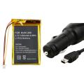 Compatible Li-ion Battery/ Mini USB Car Charger for Garmin Nuvi