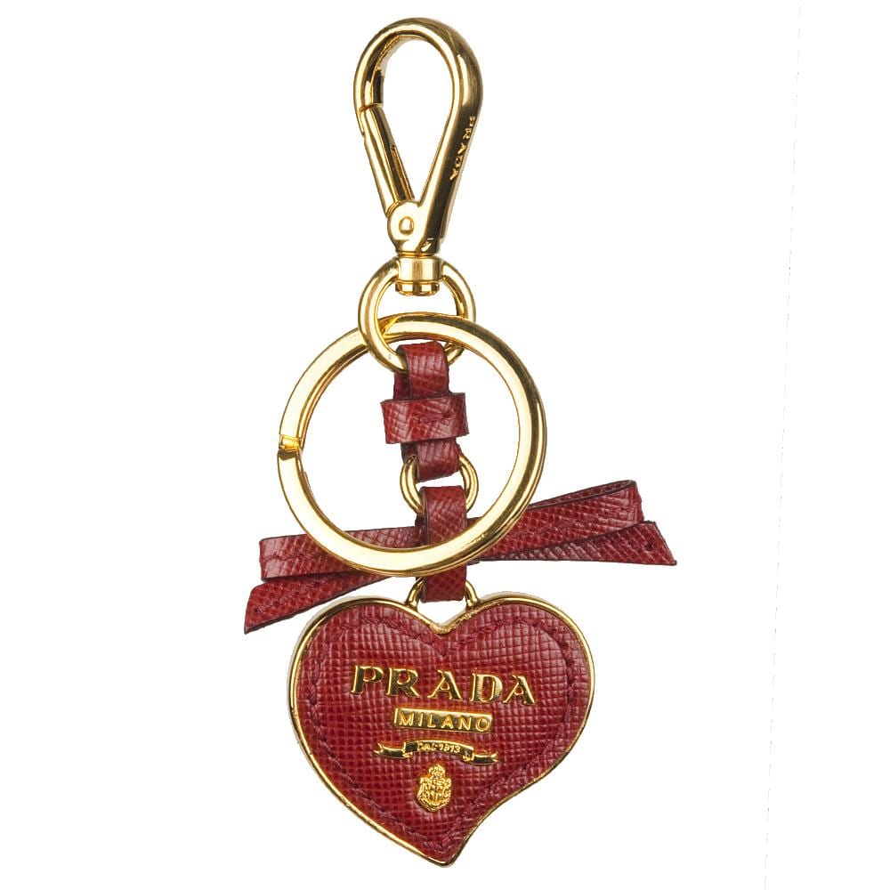 Prada Leather Heart Keychain - 13291269 - Overstock.com Shopping ...  