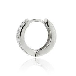 Sterling Silver Diamond Accent Mini Hoop Earrings