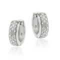 Sterling Silver Diamond Accent Mini Hoop Earrings