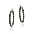 Sterling Silver 1/4ct TDW Brown Diamond Hoop Earrings
