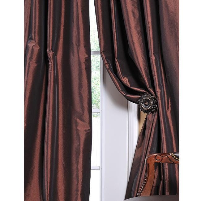Solid Faux Silk Taffeta Rum Raisin 120 inch Curtain Panel