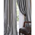 Solid Faux Silk Taffeta Platinum 108-inch Curtain Panel